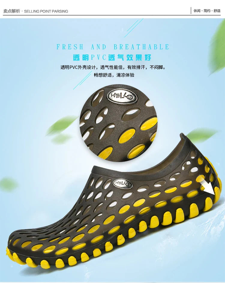 Men’s Vacation Beach Sandals - Unisex Lightweight Aqua Shoes, Outdoor Wading & Garden Slippers, Large Size Travel Footwear