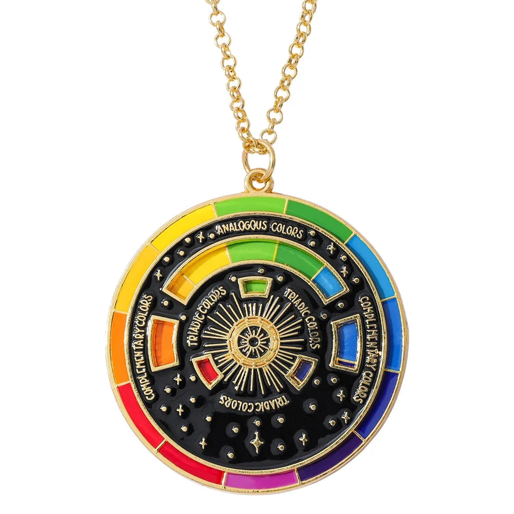 Color Wheel Keychain - Interactive Art Keyring Gift for Painters Artists and Creative Accessories