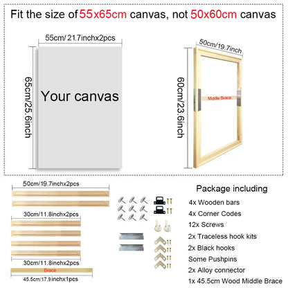 Wooden Canvas Frames – 30x40, 40x50, 50x70, 60x90cm for Photos, Oil Paintings & Diamond Painting Wall Art