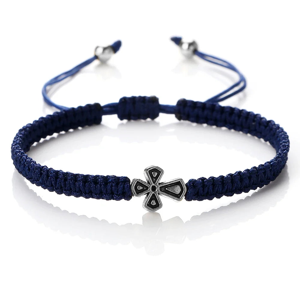 Prayer Cross Rope Bracelet - Handmade Adjustable Nylon Lucky Bangle Jewelry Gift for Women & Men