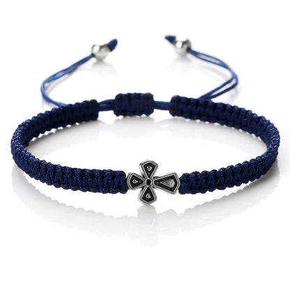 Prayer Cross Rope Bracelet - Handmade Adjustable Nylon Lucky Bangle Jewelry Gift for Women & Men