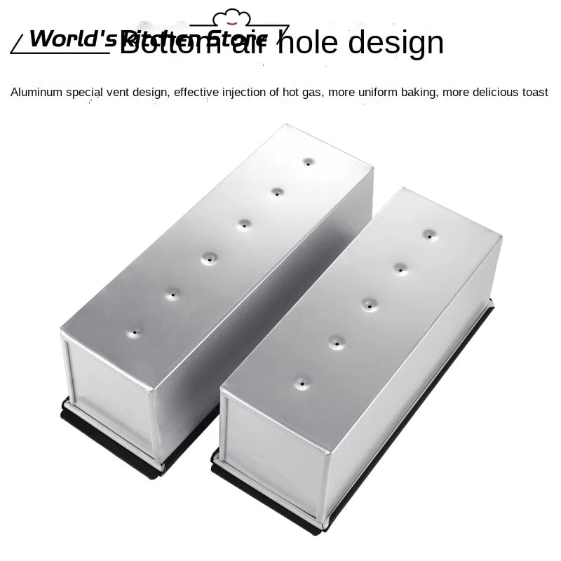 Aluminum Alloy Non-Stick Toast and Bread Loaf Pan – Black Cake Mold with Lid, Available in 250g to 1000g Sizes