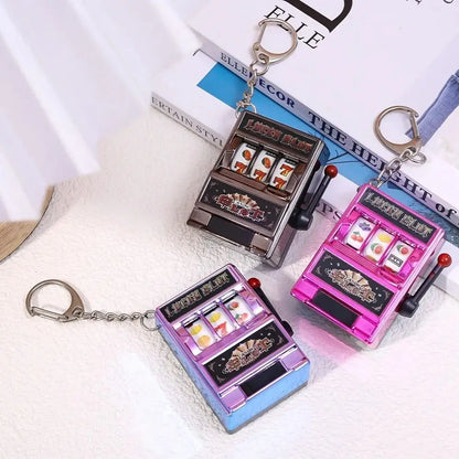 Fruit Slot Machine Keychain – Lucky Charm Mini Casino Pendant Bag Charm, Novelty Gift for Kids & Adults