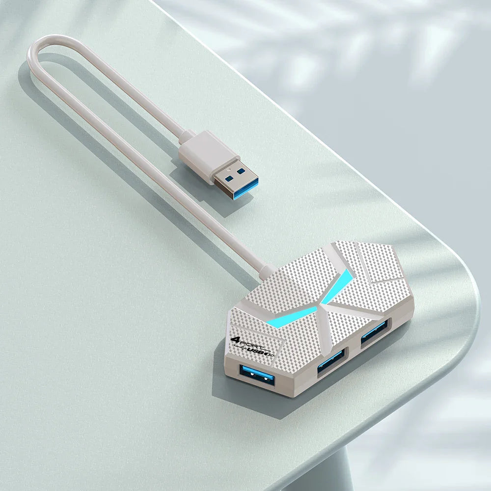 7-Port USB 3.0 Hub Type-C Docking Station — High-Speed 5Gbps Adapter for Laptop, Hard Drive, Mouse & Keyboard