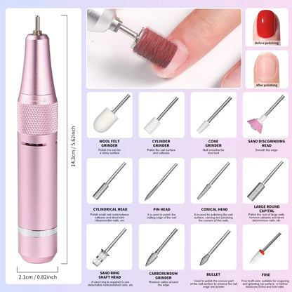 35000RPM Electric Nail Drill – Professional Rechargeable Nail File for Gel Nails, Portable Manicure Tool