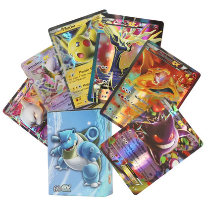 60-100Pcs English Pokemon Cards – Holographic EX, Vstar, Vmax, GX, Charizard, Mewtwo & Evolution Combos