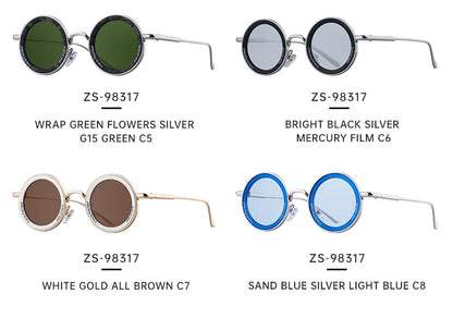 Round Steampunk Sunglasses — Vintage Punk Retro Fashion Glasses for Men & Women