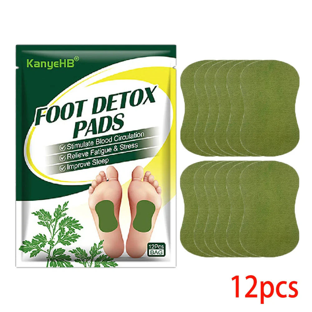Detox Foot Patches – 12/24PCS Natural Herbal Pads with Wormwood & Artemisia for Toxin Cleansing, Stress Relief & Better Sleep