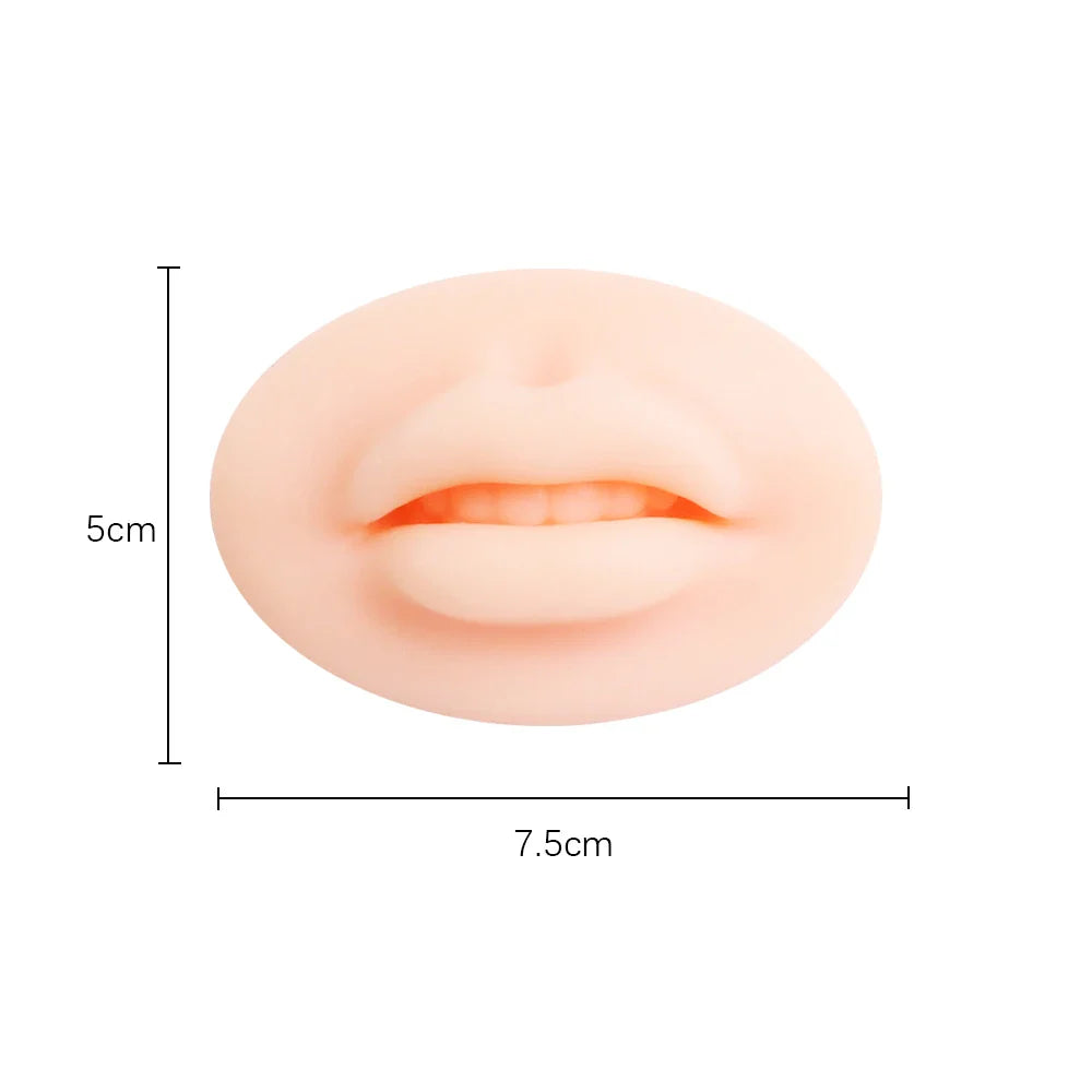 1pc Microblading Reusable 3D Silicone Lip Skin Practice: European Solid for PMU Beginner Training - Tattoo Permanent Makeup Tool