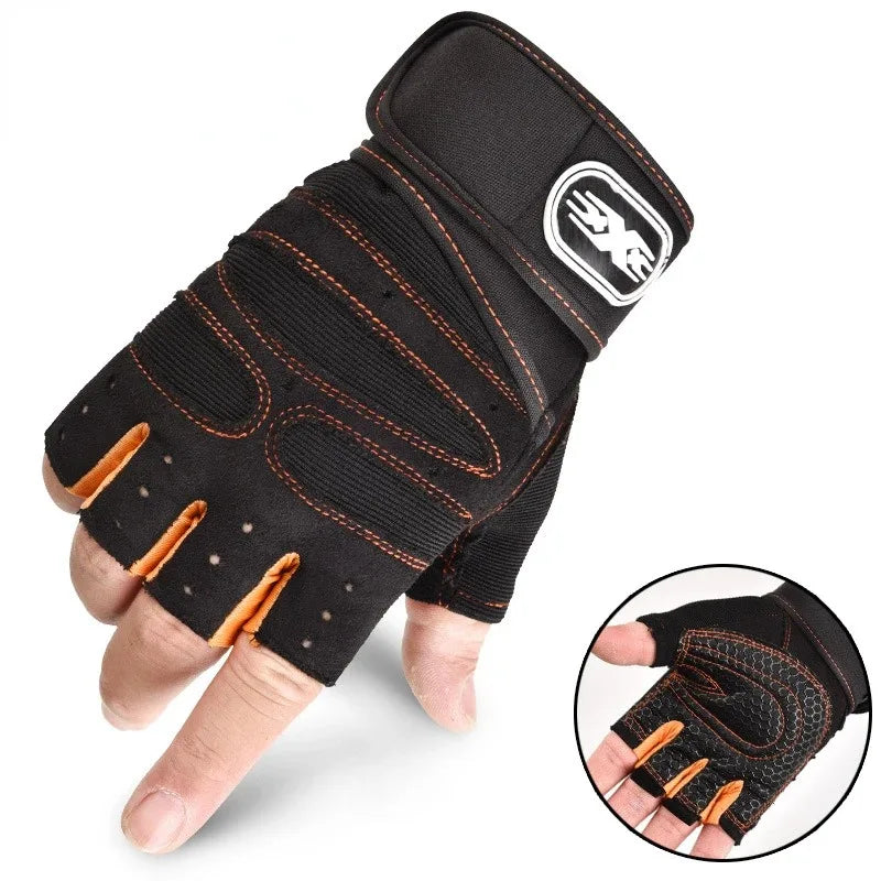 Outdoor Sports Fingerless Gloves – Long Wrist Guard for Men & Women, Ideal for Gym, Cycling, Hiking, Boxing & Training Workouts