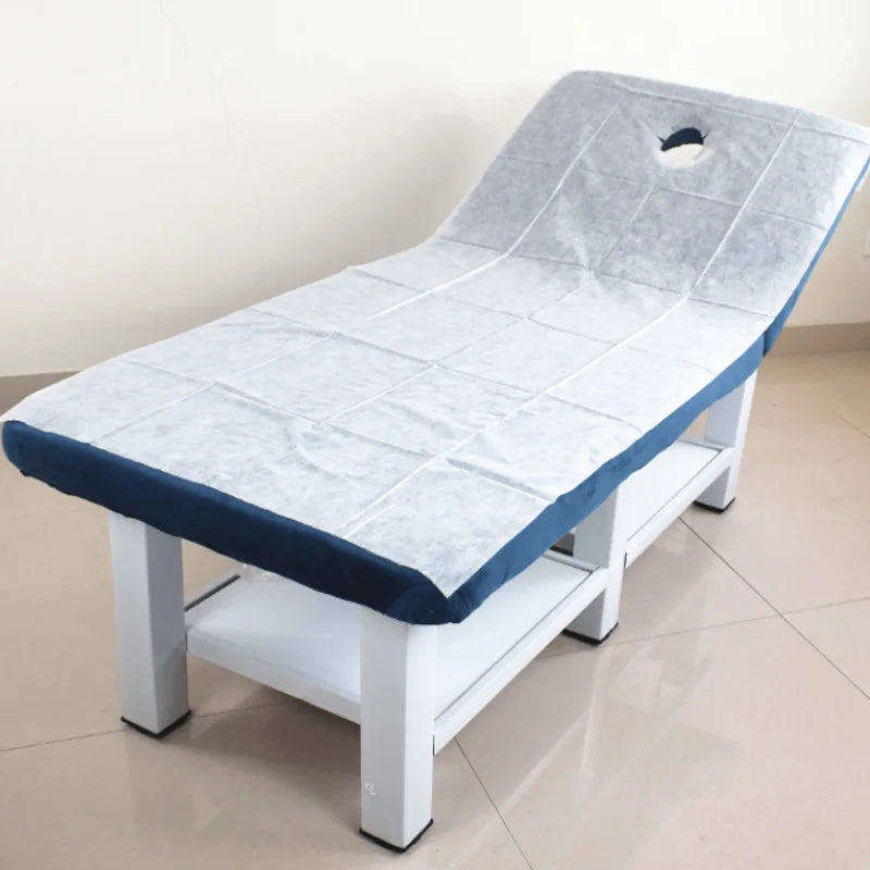 100pcs Disposable White Salon & Massage Table Covers – Breathable Non-Woven Spa & Tattoo Bedsheets