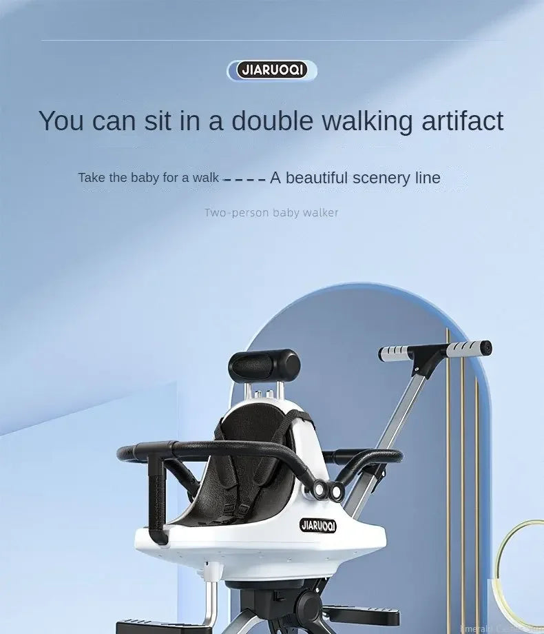 Lightweight Double Stroller with Canopy — Twin Umbrella Stroller for Infants & Toddlers, Compact Foldable Aluminum Frame