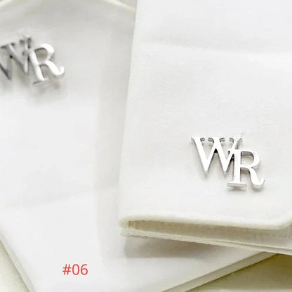 Customized Men's Cufflinks - Personalized Name Letter Stainless Steel Shirt Cuff Button Jewelry Gift