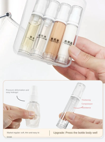 5-15ml Clear Refillable Airless Pump Bottle Set – Travel Cream, Lotion & Spray Containers for Toiletries