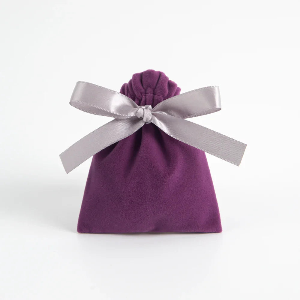 10PCS Purple Velvet Drawstring Bags — Jewelry Gift & Candy Storage Pouches