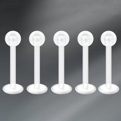 Transparent UV Acrylic Body Piercing Set – Navel, Nose, Septum, Ear & Lip Rings
