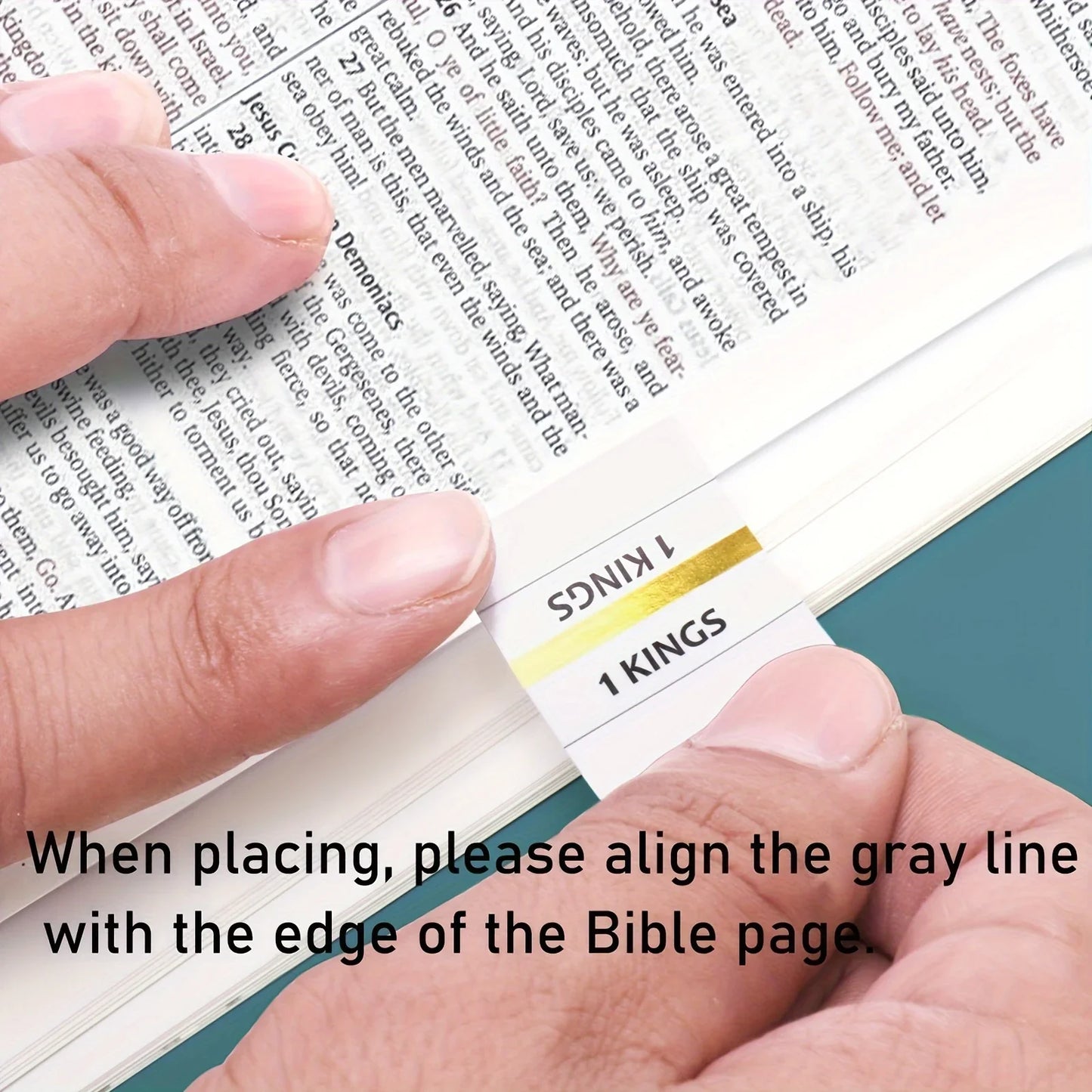 Golden Edged Bible Tabs – Sticky Labels for Old & New Testament, Book Markers and Bible Page Tabs