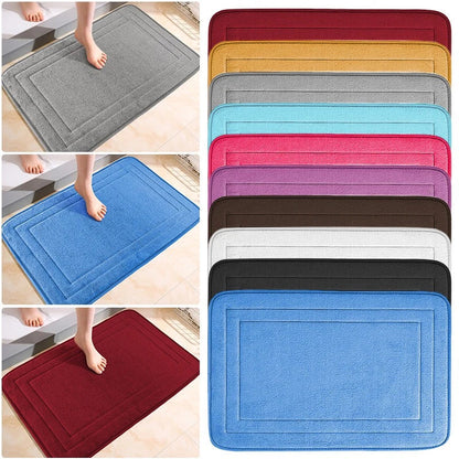 Non-Slip Bathroom Mat - Soft, Comfortable Absorbent Floor Carpet, Machine Washable & Quick-Dry Shower Room Doormat