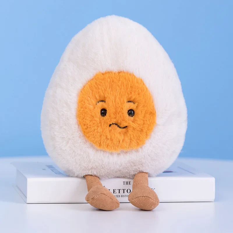 New Cartoon Egg Stuffed Toy – Breakfast Bread & Toast Plush Doll, Fun Pillow for Baby Comfort & Xmas Gifts
