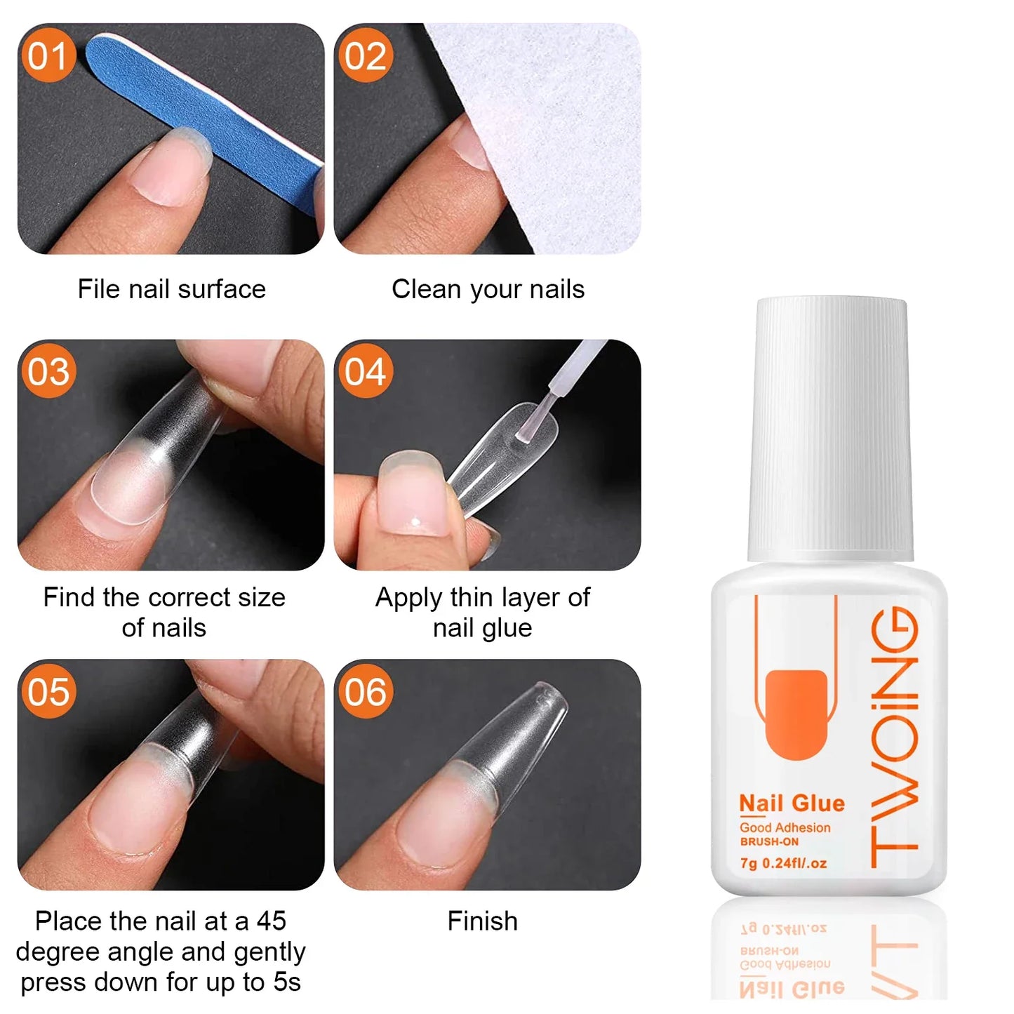 5pcs/2pcs Super Strong Nail Glue – 7g for False Nails, Acrylic, Press-On & Nail Art Decoration, Lasting Adhesion