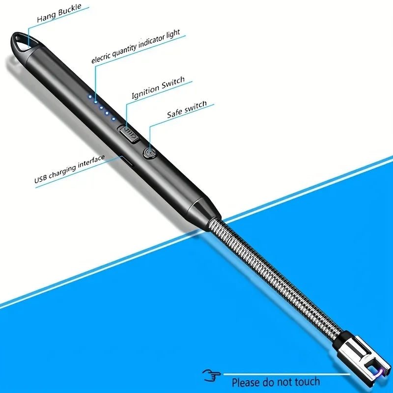 USB Rechargeable Windproof Arc Lighter – Electric Plasma Ignition Tool for Gas Stoves, Candles, BBQ & Outdoor Camping Use