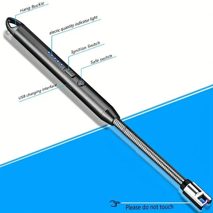 USB Rechargeable Windproof Arc Lighter – Electric Plasma Ignition Tool for Gas Stoves, Candles, BBQ & Outdoor Camping Use