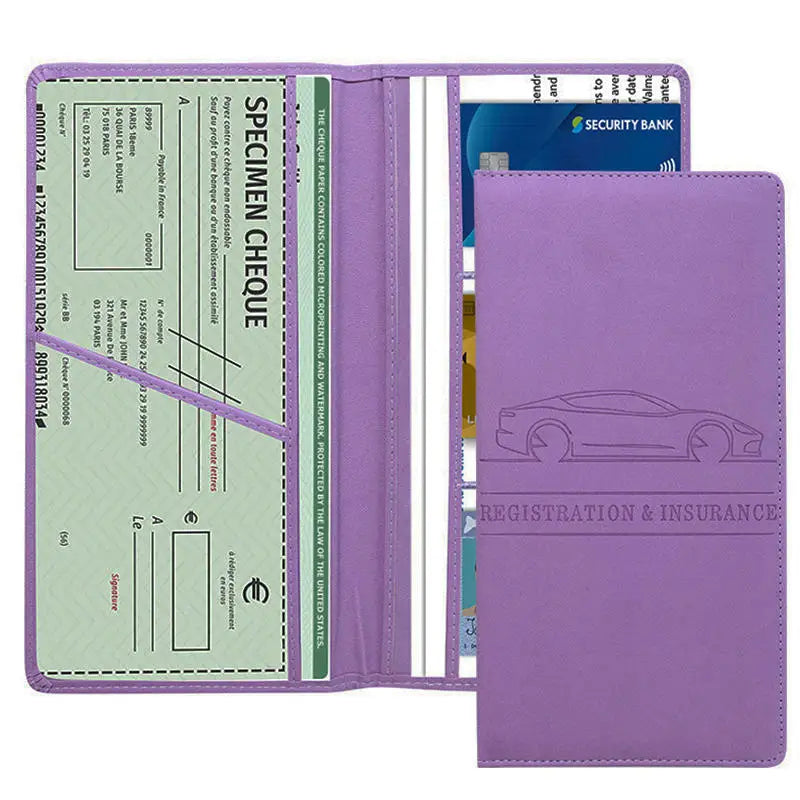 Car Document Holder — Registration & Insurance Organizer for Auto and Truck, Essential Driver Compartment Accessory