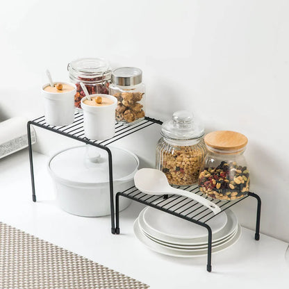 Iron Kitchen Storage Rack - Multi-Functional Closet Shelf for Dish Drying, Spice Jars, and Seasoning Bottles