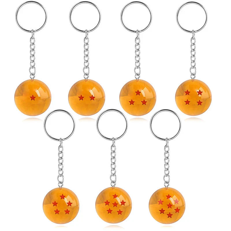 Japanese Anime Dragon Ball Z Stars Keychain Figures – Series 1-7 Pendant Toy Car Keyring, Cosplay Party Gift