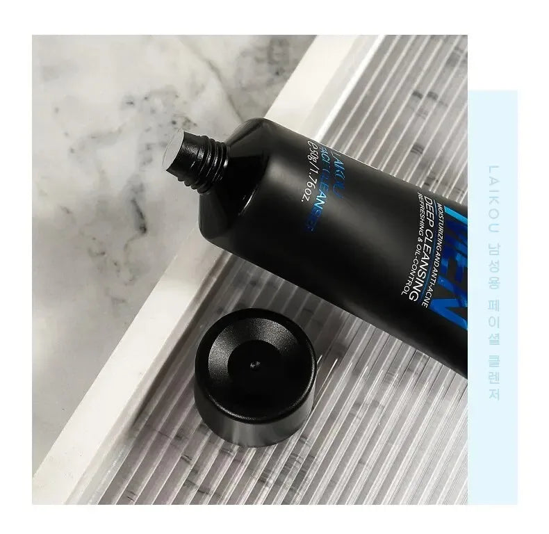 LAIKOU Men’s Facial Cleanser – Moisturizing Face Wash for Oil Control, Blackhead Removal & Deep Skin Nourishing Skincare
