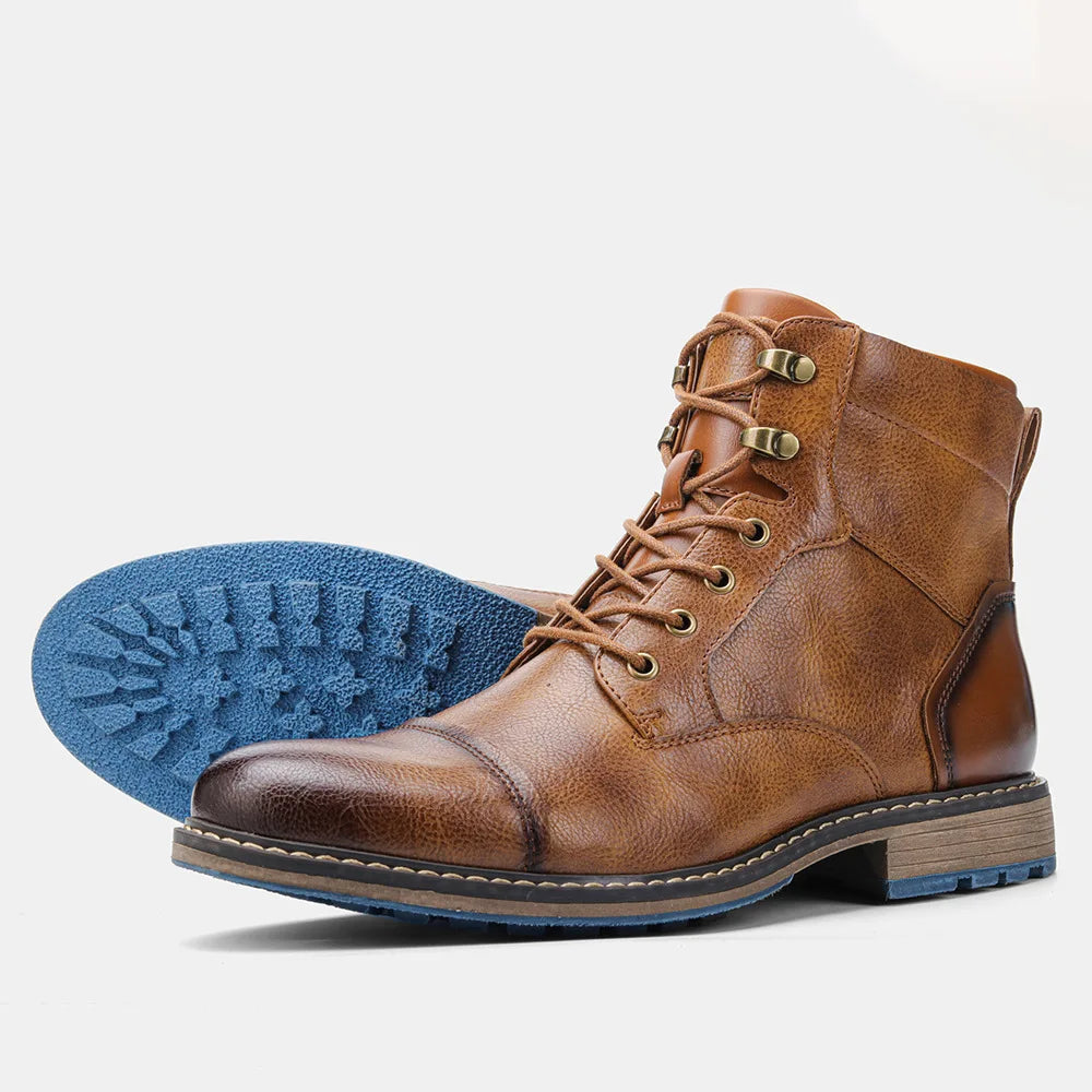 Men's Leather Ankle Boots – Brand Boot Size 7-13, Model #AL605