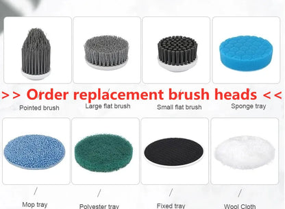 8 in 1 Multifunctional Electric Cleaning Brush – Rotatable LED Night Light Bathroom & Kitchen Household Scrubber