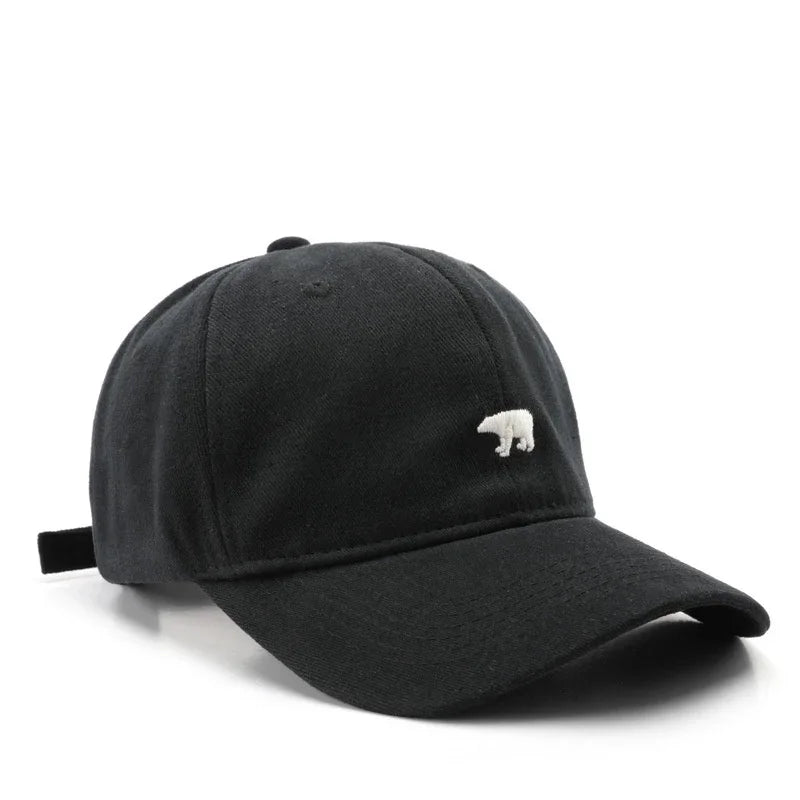 Spring Summer Polar Bear Embroidery Baseball Cap – Unisex Cotton Snapback Sun Hat