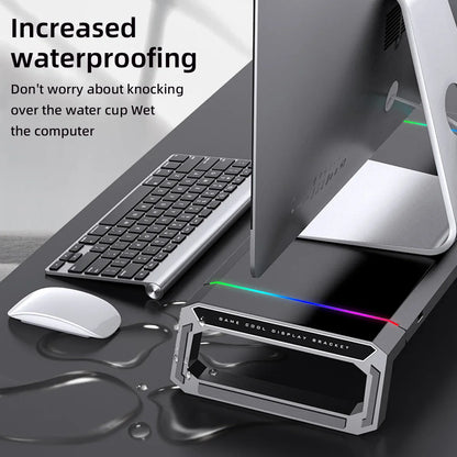 Hot Sell Aluminum PC Monitor Stand with 4 USB Ports & Keyboard Storage – Laptop Stand with USB 3.0 Fast Charging