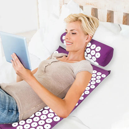Yoga Massage Pads – Large Touchpoints for Neck, Back & Foot Relief, Household Massage Pillows in Purple
