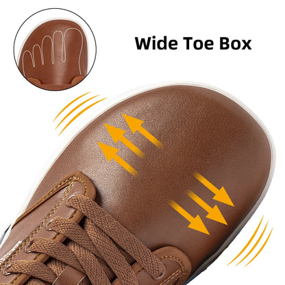 HOBIBEAR Unisex Wide Barefoot Shoes – Zero Drop Minimalist Sneakers for Men & Women, Artificial Leather Trail Walking Shoes
