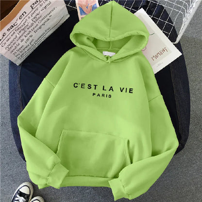 Women's Casual Print Loose Hoodie – Spring Long-Sleeve Harajuku Pullover Sweatshirt, Streetwear Style