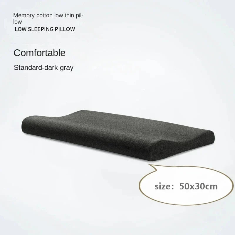 Memory Cotton Neck Pillow — Ultra-Thin, Low Profile, Spinal Support & Anti-Fall Breathable Pillow