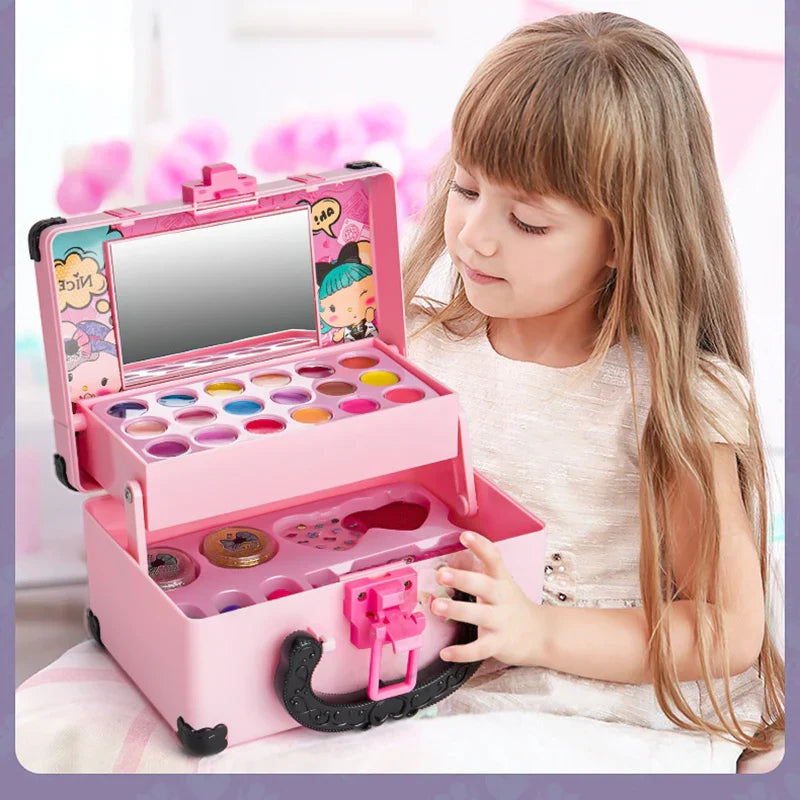 Children's Makeup Play Set – Princess Toy Kit with Lipstick, Eye Shadow, Nontoxic Cosmetics for Girls, Safe Pretend Play Toy