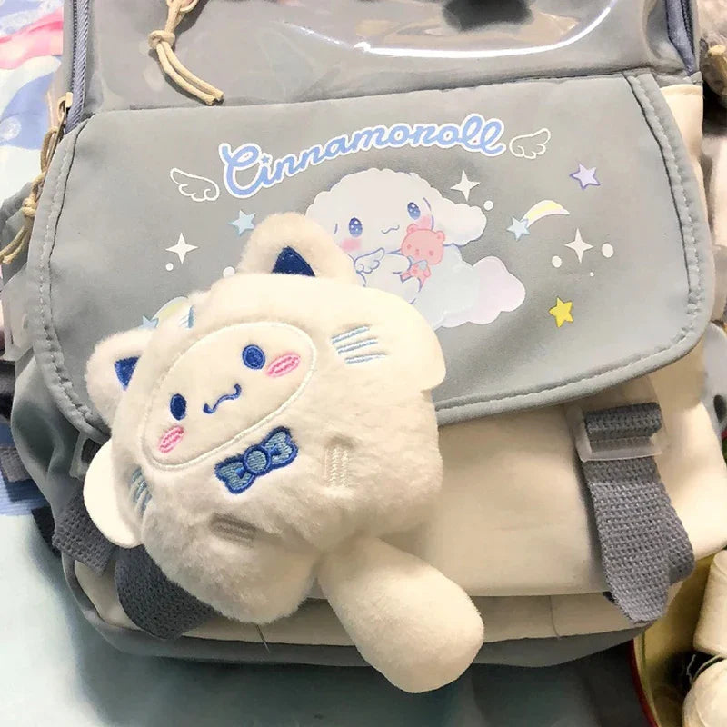 Sanrio Plush Doll Keychain Set – Melody, Cinnamoroll & Pochacco Cute Bag Pendant Gifts for Kids