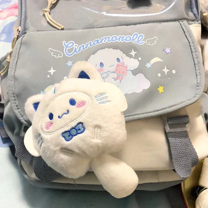 Sanrio Plush Doll Keychain Set – Melody, Cinnamoroll & Pochacco Cute Bag Pendant Gifts for Kids