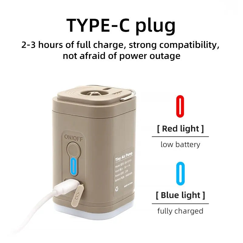 Portable Wireless Electric Air Pump: Inflator/Deflator for Inflatable Cushions, Air Beds, Boats, Swimming Rings