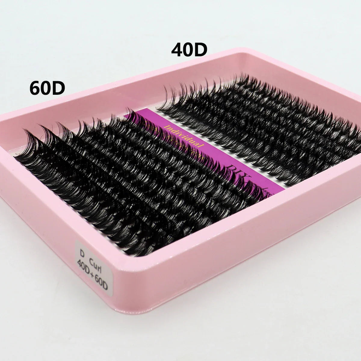 40D–100D Segmented Tufted Eyelashes – 14 Rows Mixed 10–16mm Black Matte DIY Grafted False Eyelash Extensions for Volume Makeup Look