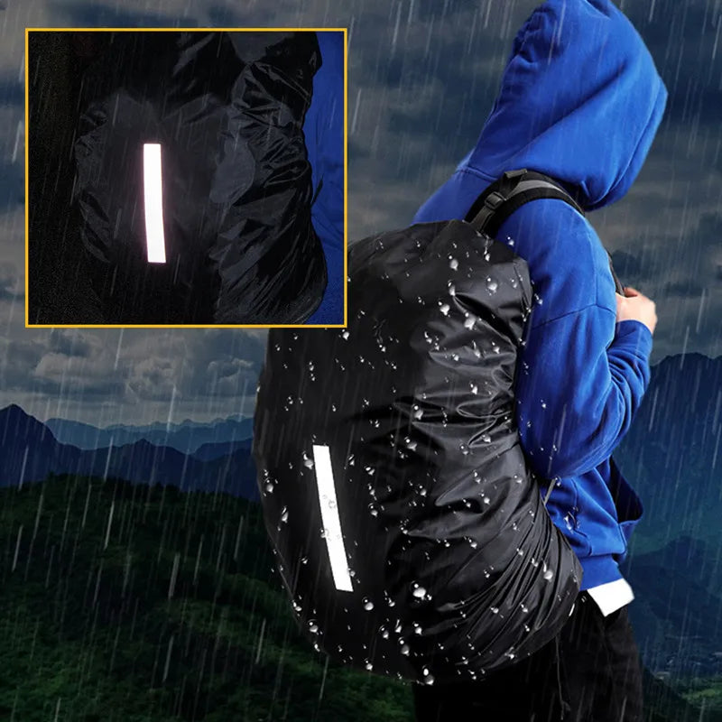 Reflective Waterproof Backpack Rain Cover 20-100L – Outdoor Safety Cover for Night Cycling, Hiking & Camping