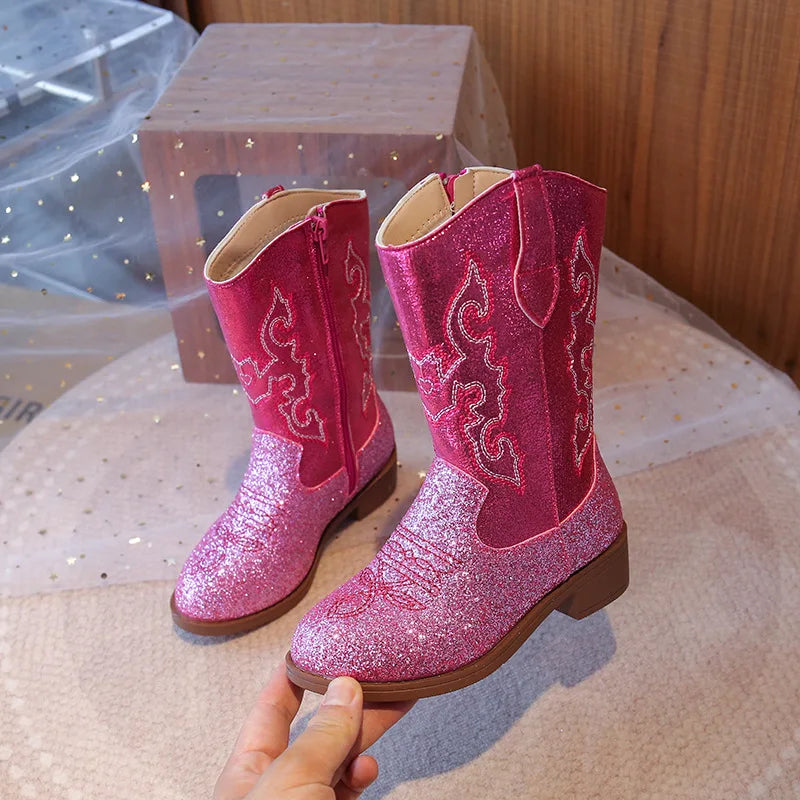 Children’s Western Embroidered Boots - Tall Fall & Winter Boots for Boys & Girls Ages 3–18