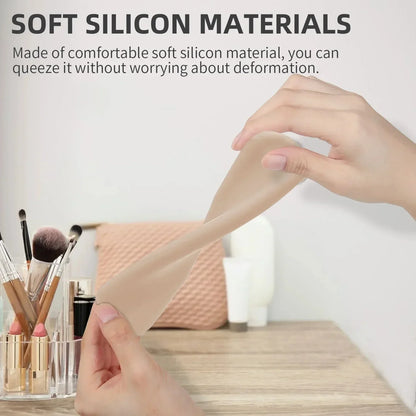 Travel Silicone Makeup Brush Holder — Portable Waterproof Cosmetic Sponge & Brush Case for Women and Girls