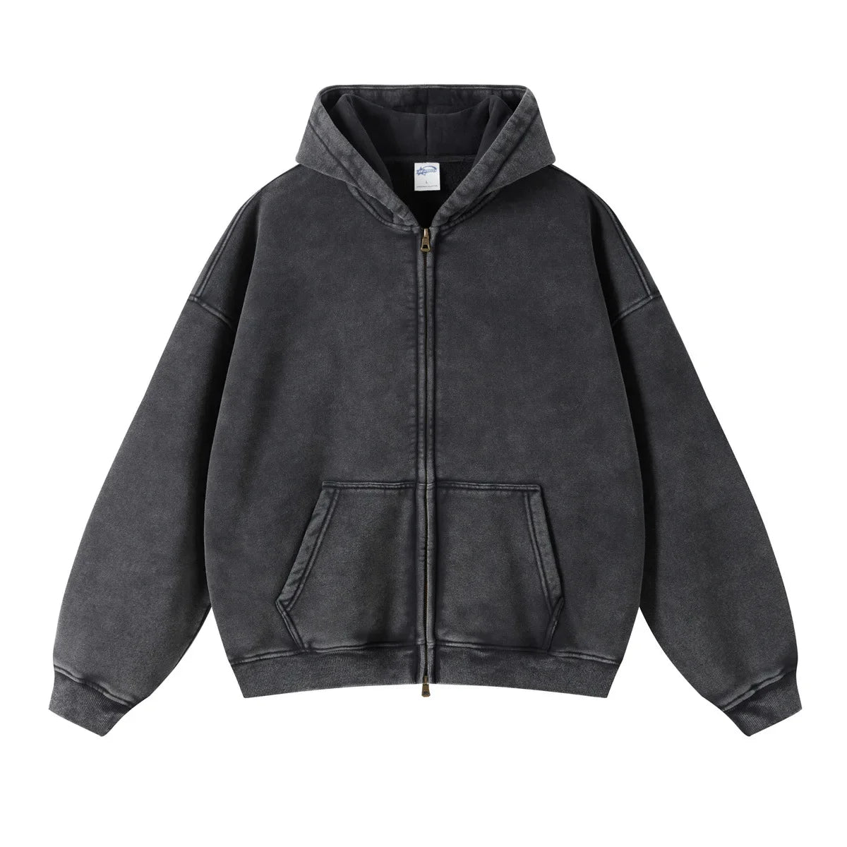 Batik Fleece Zipper Hoodie – Warm Ethnic Style Zip-Up Sweatshirt
