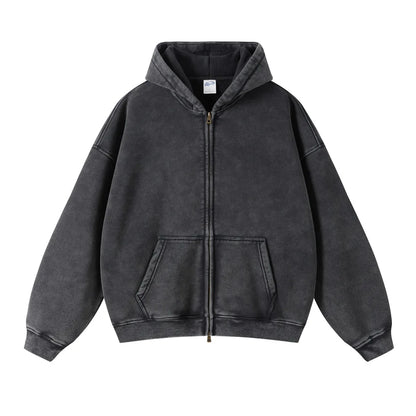 Batik Fleece Zipper Hoodie – Warm Ethnic Style Zip-Up Sweatshirt
