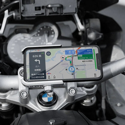 Aluminum Alloy Motorcycle Handlebar Phone Holder - Universal Rearview Mirror Bike Bicycle Mount for Cell Phones, Soporte Celular Moto