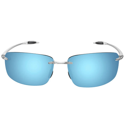 JULI Polarized Classic Sports Rimless Sunglasses – Ultralight Rectangle Frame for Men, Ideal for Fishing, Driving, UV400 Protection, Model MJ8009